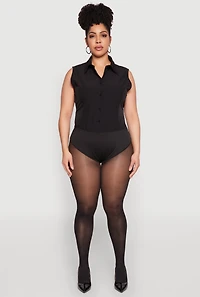 Plus Daisy Sleeveless Button Front Bodysuit