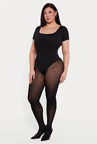 Plus Solid Short Sleeve Bodysuit