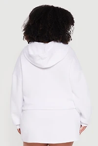 Plus Sized Oversized 10 Graphic Zip Front Hoodie