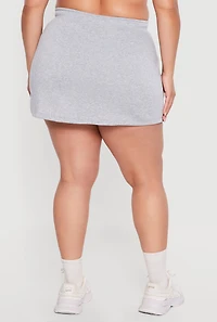 Plus Sized 10 Graphic Fleece Skirt with Shorts Lining