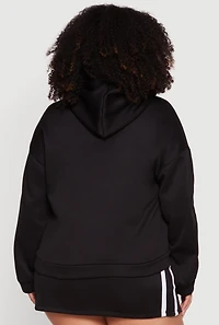 Plus New York Sports 68 Varsity Stripe Detail Hoodie