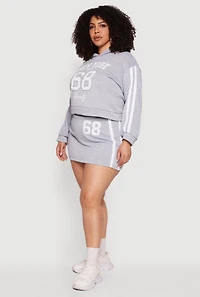 Plus New York Sports 68 Varsity Stripe Detail Hoodie