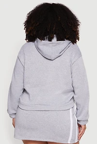 Plus New York Sports 68 Varsity Stripe Detail Hoodie