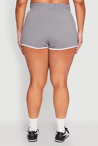 Womens Plus Contrast Trim Dolphin Shorts,