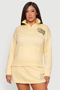 Plus New York Graphic Quarter Zip Sweatshirt