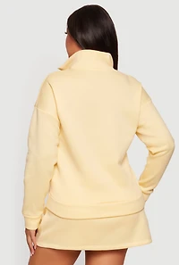 Plus New York Graphic Quarter Zip Sweatshirt