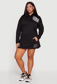 Plus 10 Graphic Mini Skirt with Shorts Lining