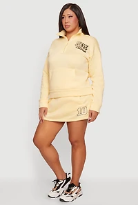 Plus 10 Graphic Mini Skirt with Shorts Lining