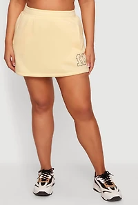 Plus 10 Graphic Mini Skirt with Shorts Lining