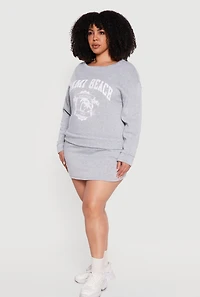 Plus Fleece Lined Pencil Skirt with Shorts Lining