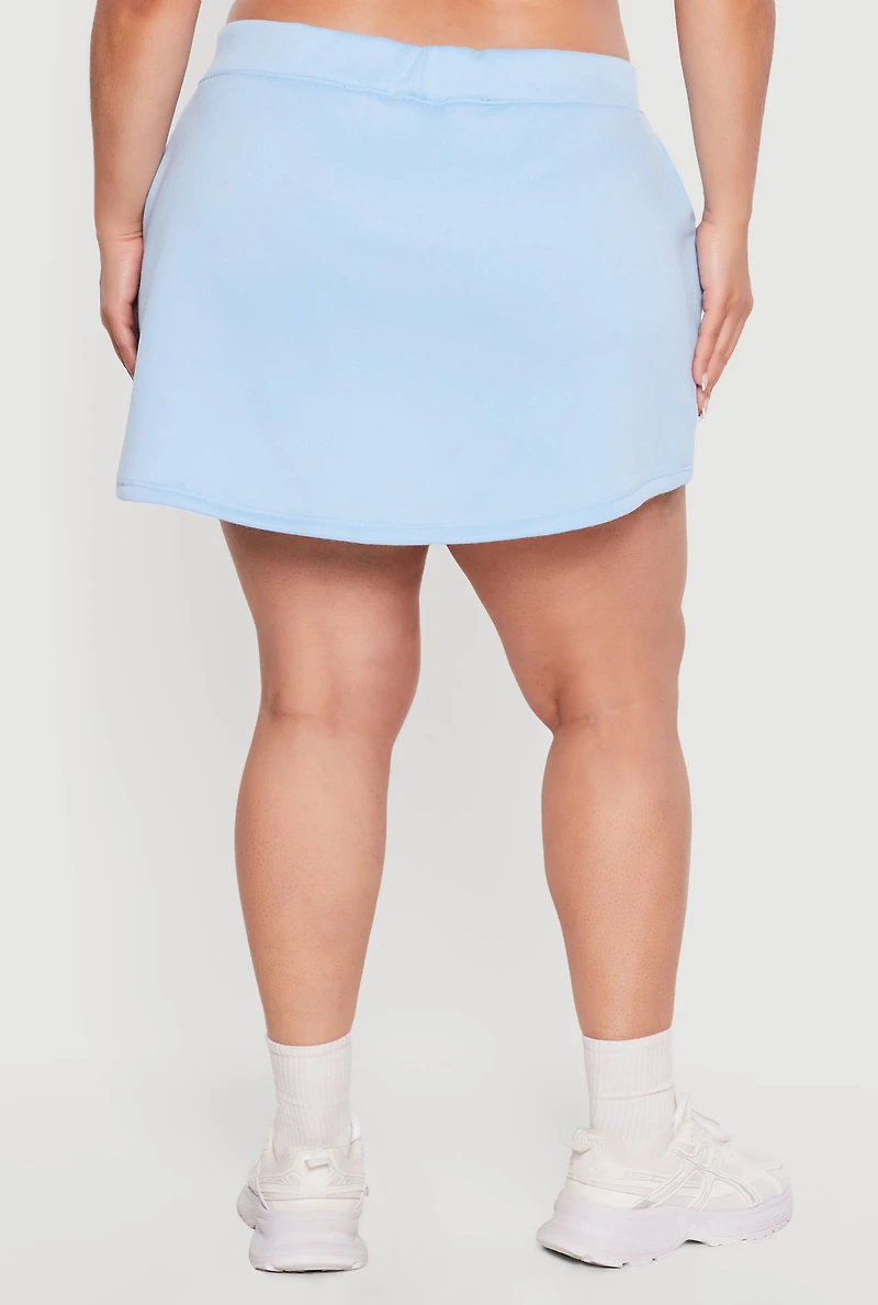 Plus Fleece Lined Pencil Skirt with Shorts Lining