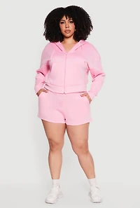Plus Fleece Sweatshorts with Pockets