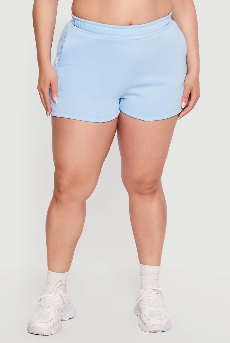 Plus Fleece Sweatshorts with Pockets