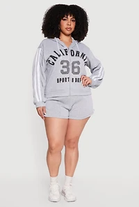 Plus California 36 Sports Dept Zip Front Hoodie