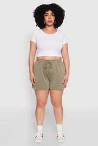 Womens Plus Drawstring Sweatshorts, Green,