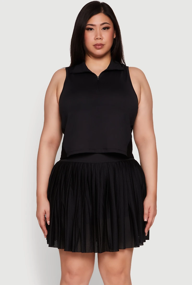 Plus Active Racerback Jersey Mesh Back Polo Shirt