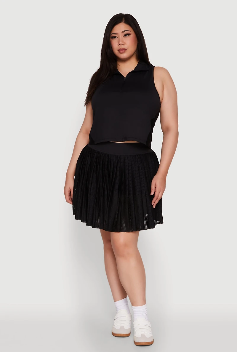 Plus Active Racerback Jersey Mesh Back Polo Shirt