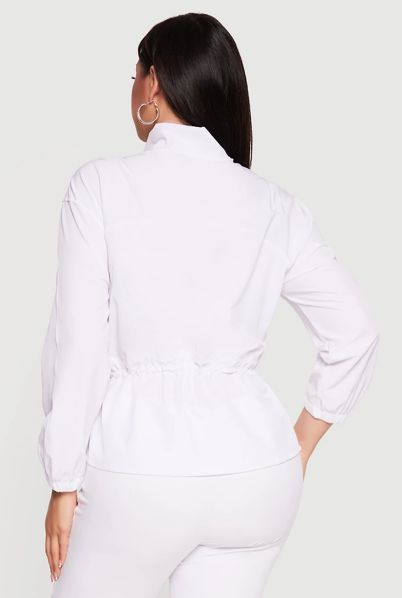 Plus Cinched Waist Track Jacket