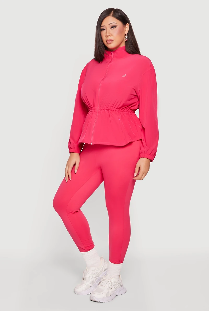Plus Cinched Waist Track Jacket