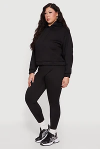 Plus Drawstring Hooded Pullover Sweatshirt