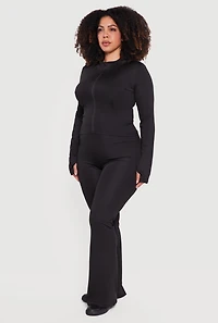 Plus High Waisted Flare Leg Active Pants