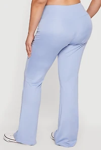 Plus High Waisted Flare Leg Active Pants