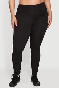 Plus Solid High Waisted Leggings