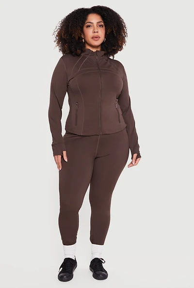 Plus Solid High Waisted Leggings