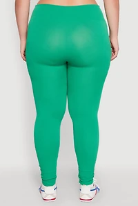 Womens Plus Size Seamless Drawstring Waist Leggings, Green, Size 2X