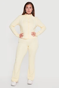 Plus Contrast Piping Active Pants