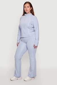 Plus Contrast Piping Active Pants