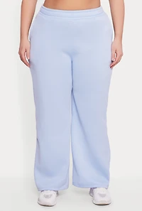 Plus High Waisted Wide Pull On Sweatpants