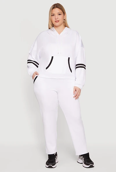 Plus Contrast Trim Detail Pocket Pants