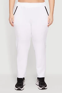 Plus Contrast Trim Detail Pocket Pants