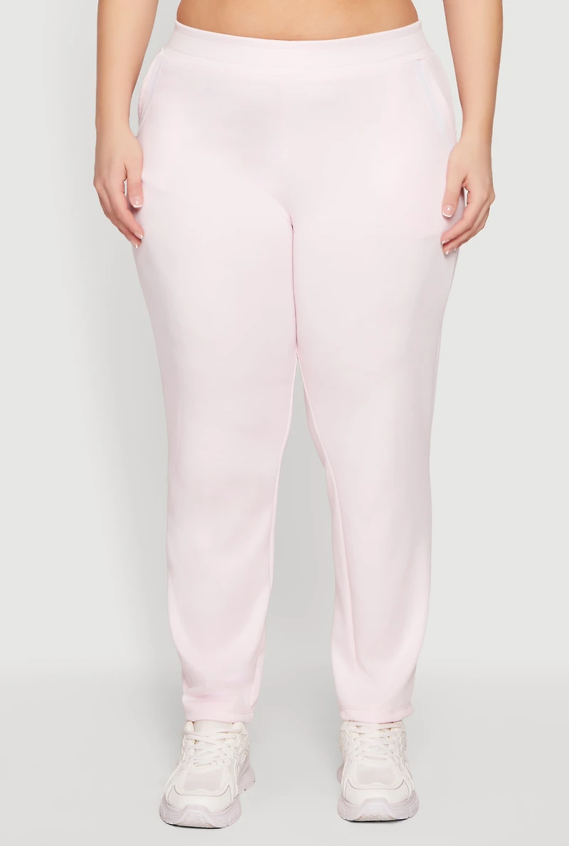 Plus Contrast Trim Detail Pocket Pants