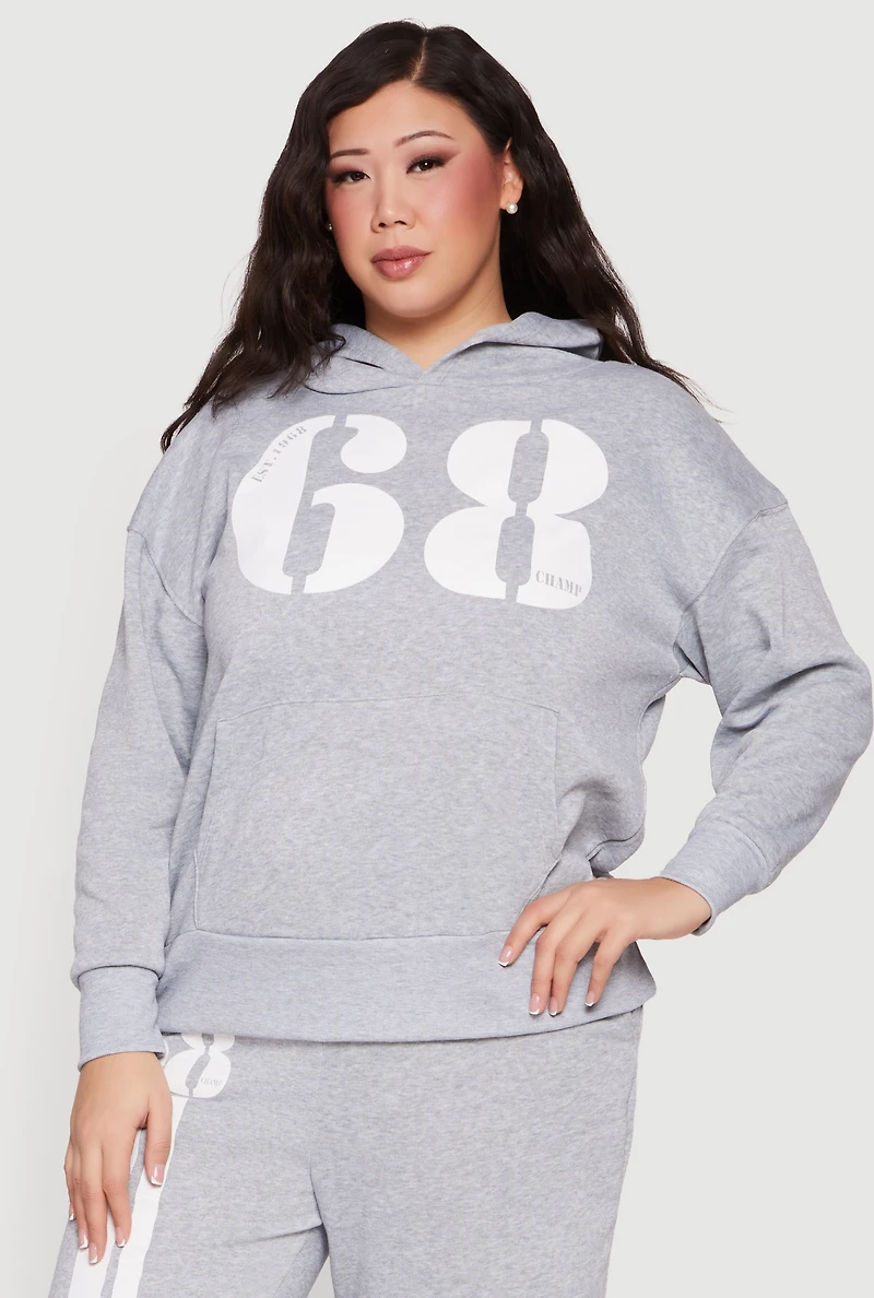Plus 68 Graphic Hooded Sweatshirt