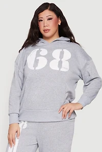 Plus 68 Graphic Hooded Sweatshirt