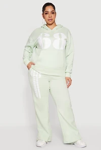 Plus 68 Graphic Straight Leg Sweatpants