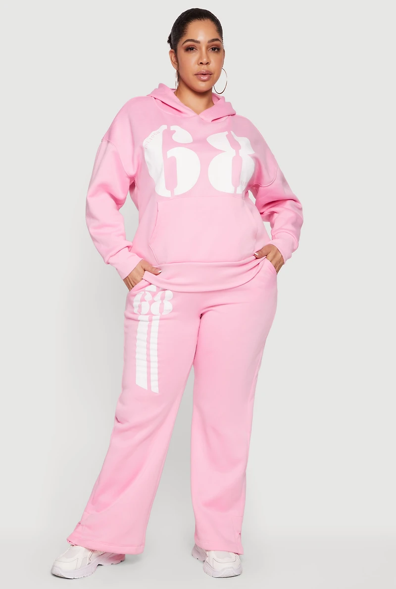 Plus 68 Graphic Straight Leg Sweatpants