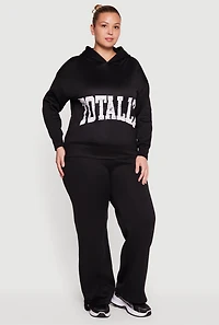 Plus High Waisted Side Slit Sweatpants