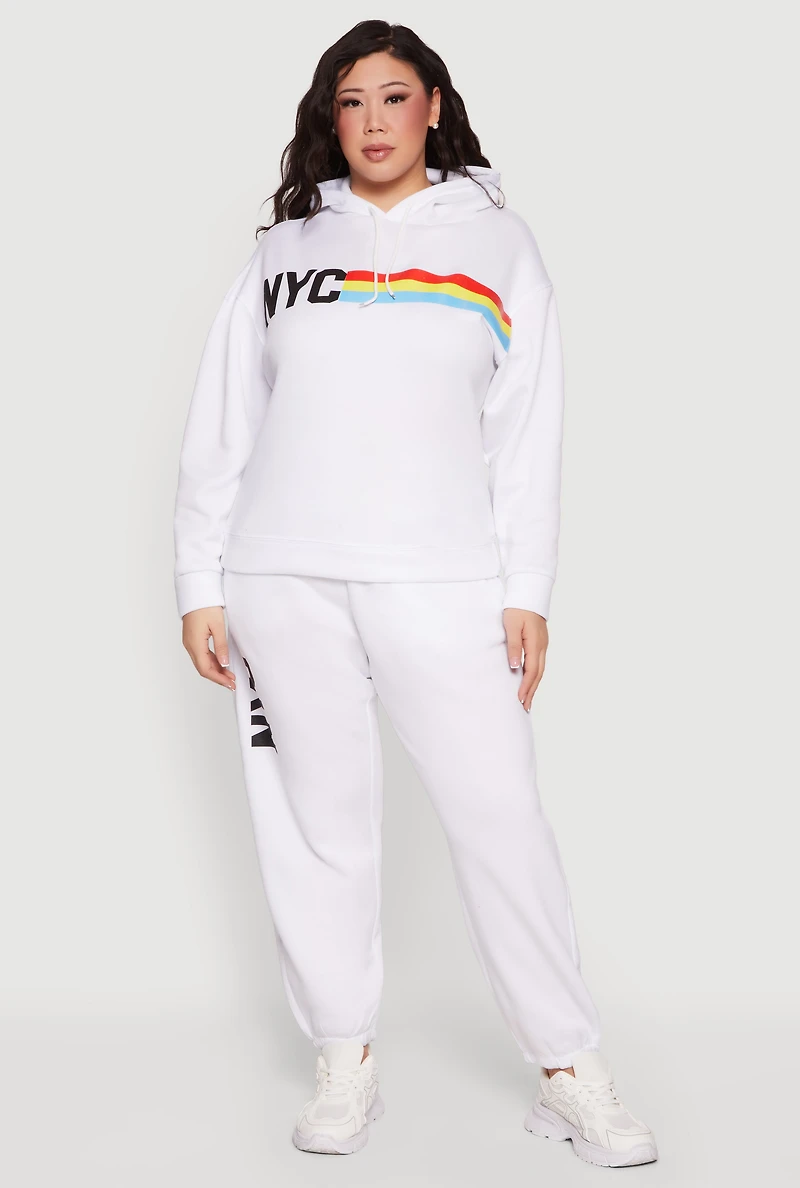 Plus NYC Graphic Hooded Sweatshirt