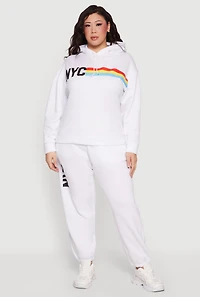 Plus NYC Graphic Hooded Sweatshirt