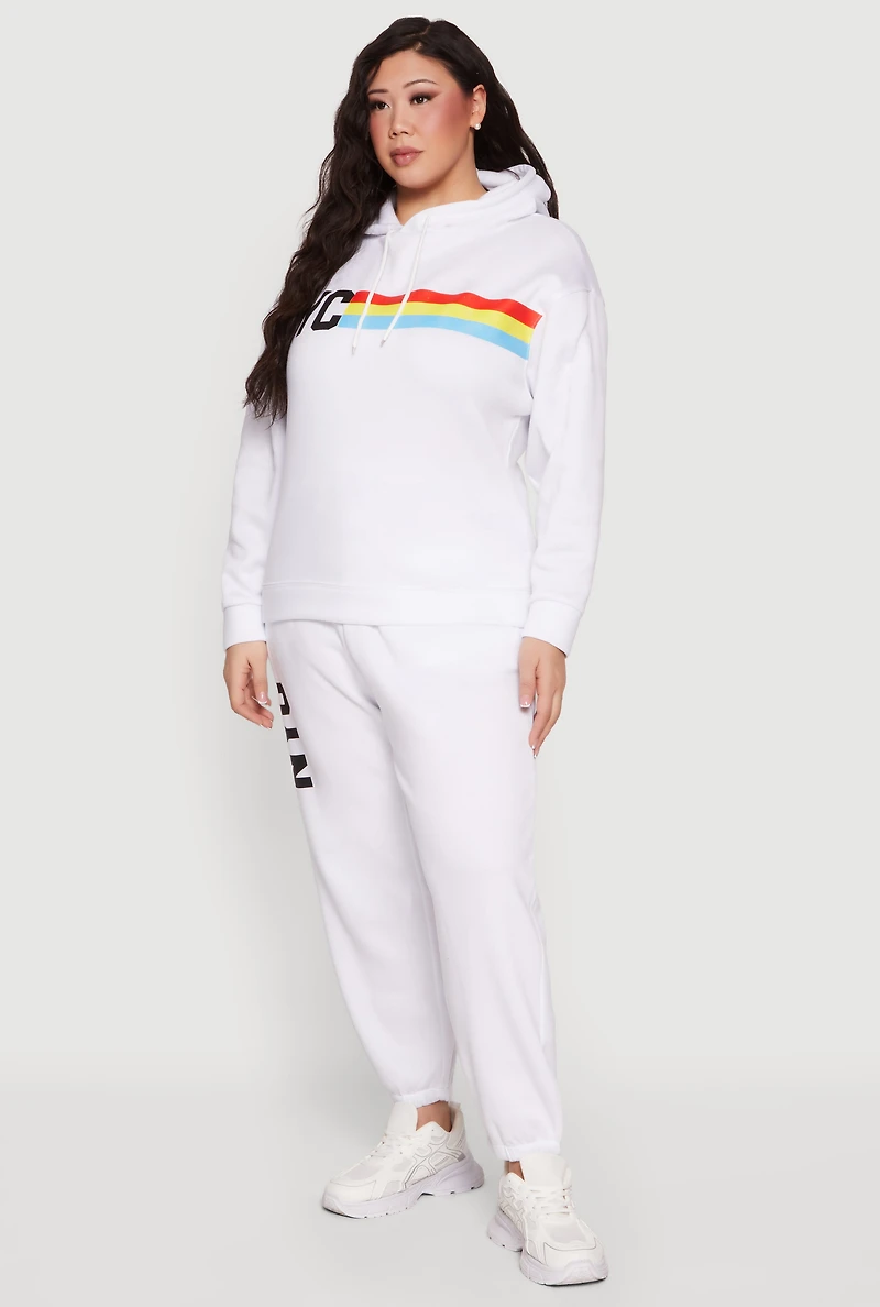 Plus NYC Graphic Hooded Sweatshirt