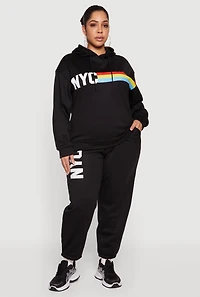 Plus NYC Graphic High Waisted Sweatpants