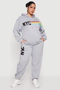 Plus NYC Graphic High Waisted Sweatpants