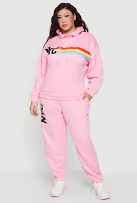 Plus NYC Graphic High Waisted Sweatpants