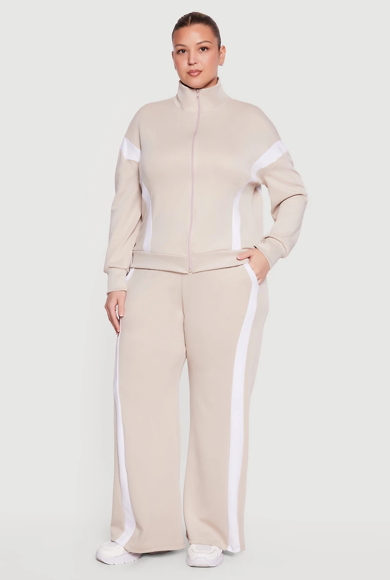 Plus Side Stripe Wide Leg Active Pants