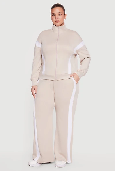 Plus Side Stripe Wide Leg Active Pants