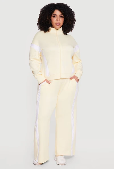Plus Side Stripe Wide Leg Active Pants