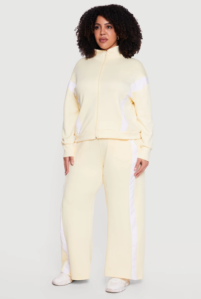 Plus Side Stripe Wide Leg Active Pants